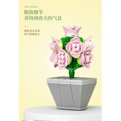 XIANG JUN 10974 non  SHOP HOA CÂY CẢNH 6 LOẠI CHẬU MỌNG NƯỚC BAIRENJIN DAIZIXIN XINGDOUDOU LANBINGYU AZURE MOON BEGONIA bộ đồ chơi xếp lắp ráp ghép mô hình Creator Sáng Tạo