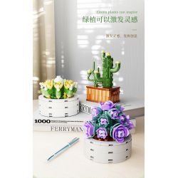 XIANG JUN 10974 non  SHOP HOA CÂY CẢNH 6 LOẠI CHẬU MỌNG NƯỚC BAIRENJIN DAIZIXIN XINGDOUDOU LANBINGYU AZURE MOON BEGONIA bộ đồ chơi xếp lắp ráp ghép mô hình Creator Sáng Tạo