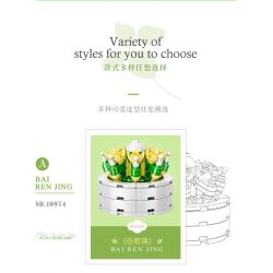 XIANG JUN 10974 non  SHOP HOA CÂY CẢNH 6 LOẠI CHẬU MỌNG NƯỚC BAIRENJIN DAIZIXIN XINGDOUDOU LANBINGYU AZURE MOON BEGONIA bộ đồ chơi xếp lắp ráp ghép mô hình Creator Sáng Tạo