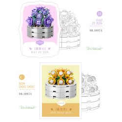 XIANG JUN 10974 non  SHOP HOA CÂY CẢNH 6 LOẠI CHẬU MỌNG NƯỚC BAIRENJIN DAIZIXIN XINGDOUDOU LANBINGYU AZURE MOON BEGONIA bộ đồ chơi xếp lắp ráp ghép mô hình Creator Sáng Tạo