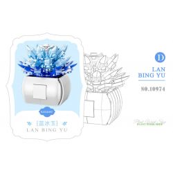 XIANG JUN 10974 non  SHOP HOA CÂY CẢNH 6 LOẠI CHẬU MỌNG NƯỚC BAIRENJIN DAIZIXIN XINGDOUDOU LANBINGYU AZURE MOON BEGONIA bộ đồ chơi xếp lắp ráp ghép mô hình Creator Sáng Tạo
