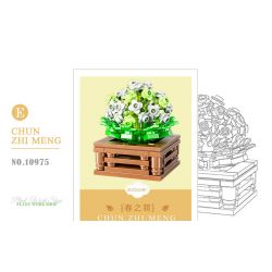 XIANG JUN 10974 non  SHOP HOA CÂY CẢNH 6 LOẠI CHẬU MỌNG NƯỚC BAIRENJIN DAIZIXIN XINGDOUDOU LANBINGYU AZURE MOON BEGONIA bộ đồ chơi xếp lắp ráp ghép mô hình Creator Sáng Tạo