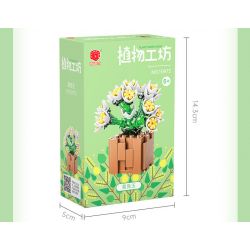 XIANG JUN 10974 non  SHOP HOA CÂY CẢNH 6 LOẠI CHẬU MỌNG NƯỚC BAIRENJIN DAIZIXIN XINGDOUDOU LANBINGYU AZURE MOON BEGONIA bộ đồ chơi xếp lắp ráp ghép mô hình Creator Sáng Tạo