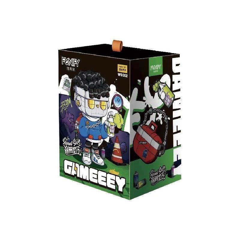 STUBBORN BOUNDARIES W9002 9002 non  PHỐ GANZI GRAFFITI bộ đồ chơi xếp lắp ráp ghép mô hình GAMEEEY 502 khối