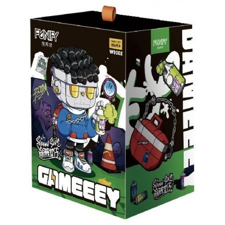 STUBBORN BOUNDARIES W9002 9002 non  PHỐ GANZI GRAFFITI bộ đồ chơi xếp lắp ráp ghép mô hình GAMEEEY 502 khối