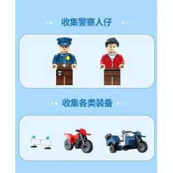 ZHI DELE DL-10004 10004 DL10004 non  CẢNH SÁT BA BÁNH bộ đồ chơi xếp lắp ráp ghép mô hình POLICE 150 khối