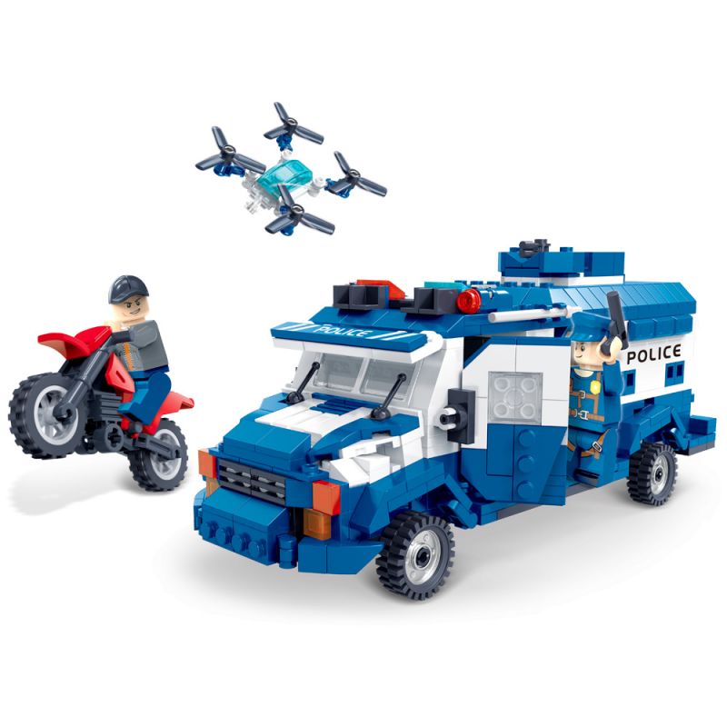 ZHI DELE DL-10002 10002 DL10002 non  XE BỌC THÉP CỦA CẢNH SÁT bộ đồ chơi xếp lắp ráp ghép mô hình POLICE 595 khối