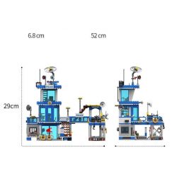 ZHI DELE DL-10001 10001 DL10001 non  TRỤ SỞ CẢNH SÁT BÃI BIỂN bộ đồ chơi xếp lắp ráp ghép mô hình POLICE 796 khối