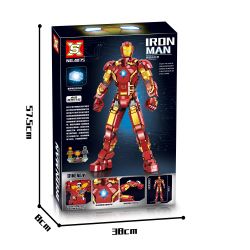 SX 4075 拓乐 6011 non  CƠ KHÍ SẮT MK42 bộ đồ chơi xếp lắp ráp ghép mô hình Mecha IRON HERO MECHANICAL Người Máy 1126 khối