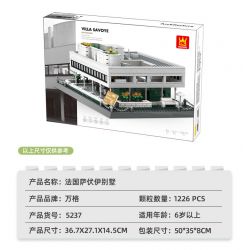 WANGE 5237 non  VILLA SAVOYE PARIS PHÁP bộ đồ chơi xếp lắp ráp ghép mô hình Creator VILLA SAVOYE PARIS FRANCE Sáng Tạo 1226 khối