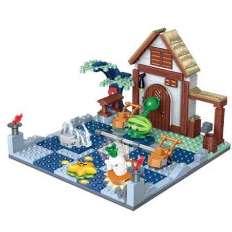 GUDI 60022 non  BỐI CẢNH THỜI KỲ ĐEN TỐI bộ đồ chơi xếp lắp ráp ghép mô hình Plants Vs Zombies Hoa Quả Nổi Giận 314 khối