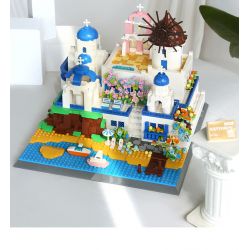 WANGE 6230 non  SANTORINI bộ đồ chơi xếp lắp ráp ghép mô hình Buildings 1372 khối