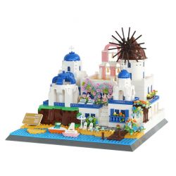 WANGE 6230 non  SANTORINI bộ đồ chơi xếp lắp ráp ghép mô hình Buildings 1372 khối