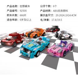 JIESTAR 92500 non  NHỰA ĐƯỜNG 6 MÔ HÌNH bộ đồ chơi xếp lắp ráp ghép mô hình Racers Đua Tốc Độ 666 khối