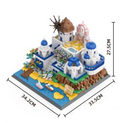 WANGE 6230 non  SANTORINI bộ đồ chơi xếp lắp ráp ghép mô hình Buildings 1372 khối