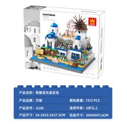 WANGE 6230 non  SANTORINI bộ đồ chơi xếp lắp ráp ghép mô hình Buildings 1372 khối