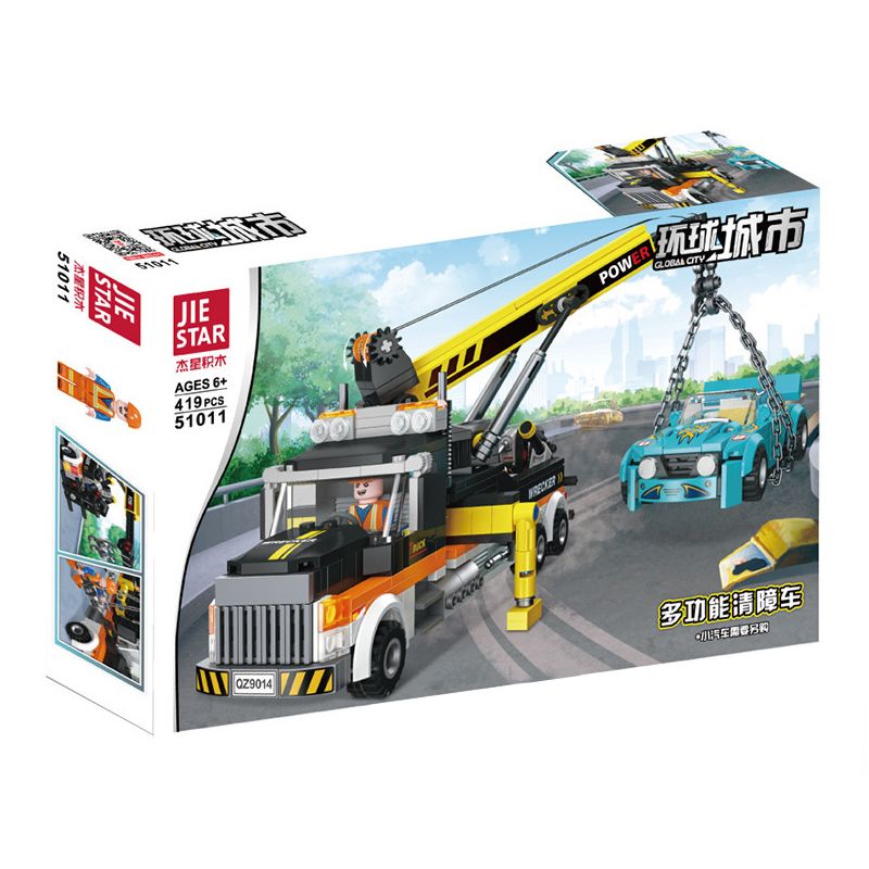 JIESTAR 51011 non  MÁY PHÁ HỦY ĐA CHỨC NĂNG bộ đồ chơi xếp lắp ráp ghép mô hình City Thành Phố 419 khối