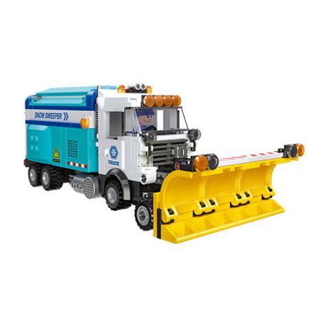 JIESTAR 51010 non  ĐẨY TUYẾT CÀY bộ đồ chơi xếp lắp ráp ghép mô hình City Thành Phố 451 khối