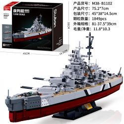SLUBAN M38-B1102 B1102 1102 M38B1102 38-B1102 non  THIẾT GIÁP HẠM BISMARCK tỷ lệ 1:350 bộ đồ chơi xếp lắp ráp ghép mô hình Creator KMS BISMARCK Sáng Tạo 1849 khối