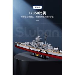 SLUBAN M38-B1102 B1102 1102 M38B1102 38-B1102 non  THIẾT GIÁP HẠM BISMARCK tỷ lệ 1:350 bộ đồ chơi xếp lắp ráp ghép mô hình Creator KMS BISMARCK Sáng Tạo 1849 khối