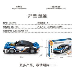 SEMBO 701896 non  XE THỂ THAO QUỶ XANH ĐIỀU KHIỂN TỪ bộ đồ chơi xếp lắp ráp ghép mô hình 581 khối