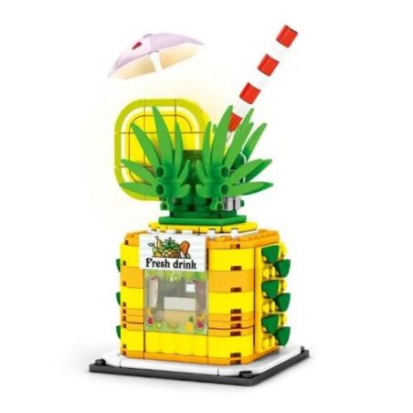 SEMBO 601633 non  CỬA HÀNG NƯỚC DỨA bộ đồ chơi xếp lắp ráp ghép mô hình City FRESH DRINK Thành Phố 303 khối