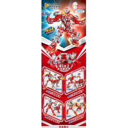 PanlosBrick 690035 Panlos Brick 690035 non  KẾT HỢP ULTRAMAN MECHA HERO 4 bộ đồ chơi xếp lắp ráp ghép mô hình Vệ Binh Vũ Trụ Siêu Nhân Điện Quang