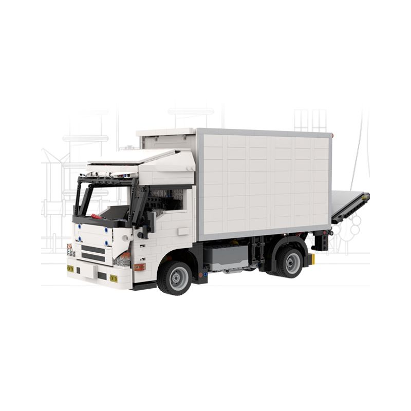 HAPPY BUILD SHINEYU XINYU YC-22010 22010 YC22010 non  XE TẢI CỔNG SAU tỷ lệ 1:17 bộ đồ chơi xếp lắp ráp ghép mô hình Build Team MEDIUM TRUCK WITH TAIL LIFT Đội Xây Dựng 1755 khối