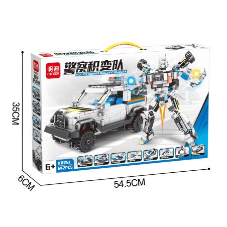 MINGDI K0250 0250 non  CẢNH SÁT ĐỔI ĐỘI bộ đồ chơi xếp lắp ráp ghép mô hình Creator Sáng Tạo 642 khối