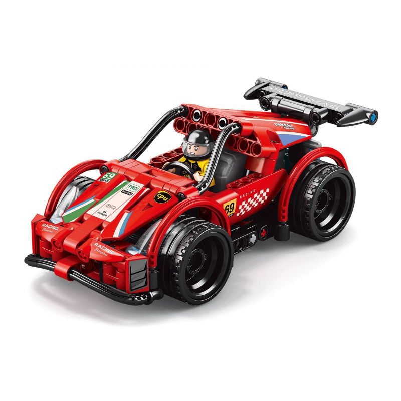 ACHKO 60036 non  ĐUA XE CÔNG NGHỆ CƠN BÃO ĐỎ LÙI bộ đồ chơi xếp lắp ráp ghép mô hình  Kỹ Thuật Công Nghệ Cao Mô Hình Phương Tiện 215 khối