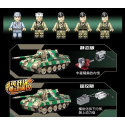 PanlosBrick 632017 Panlos Brick 632017 non  XE TĂNG BỌC THÉP HẠNG NẶNG TIGER bộ đồ chơi xếp lắp ráp ghép mô hình Military Army JAGDTIGER Quân Sự Bộ Đội 1967 khối