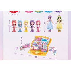 Enlighten 34015 Qman 34015 non  CRYSTAL GIRL HỘP QUÀ PHA LÊ SANG TRỌNG bộ đồ chơi xếp lắp ráp ghép mô hình UNA Con Gái 671 khối