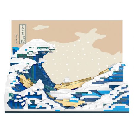 MOYU BLOCK MY97043 97043 non  LƯỚT SÓNG KANAGAWA bộ đồ chơi xếp lắp ráp ghép mô hình Arts & Crafts THE GREAT WAVE OFF KANAGAWA 2296 khối
