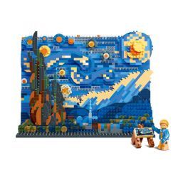 MOYU BLOCK MY92042 92042 MY97042 97042 non  TRANH 3D ĐÊM ĐẦY SAO bộ đồ chơi xếp lắp ráp ghép mô hình Arts & Crafts THE STARRY NIGHT 1858 khối