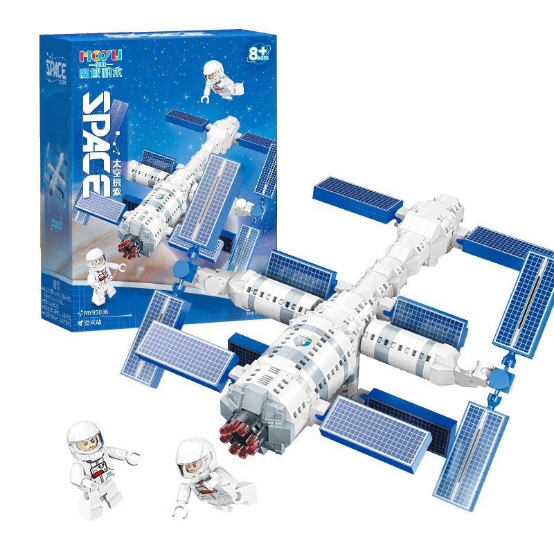 MOYU BLOCK MY95036 95036 non  THÁM HIỂM KHÔNG GIAN TRẠM VŨ TRỤ bộ đồ chơi xếp lắp ráp ghép mô hình Space 745 khối