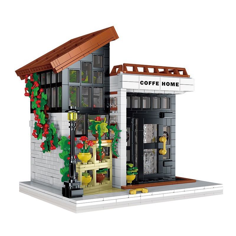 MorkModel 031062 Mork Model 031062 non  CAFE ÁNH NẮNG THỜI GIAN bộ đồ chơi xếp lắp ráp ghép mô hình Modular Buildings COFFE HOME Mô Hình Nhà Cửa 1512 khối