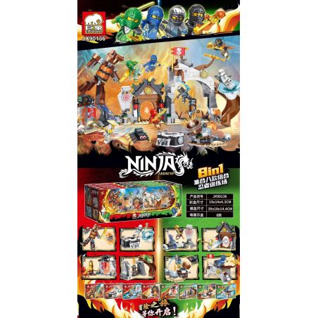 ELEPHANT JX90136 90136 non  SÂN TẬP NINJA 8 PHONG CÁCH bộ đồ chơi xếp lắp ráp ghép mô hình The  Ninjago Movie Ninja Lốc Xoáy