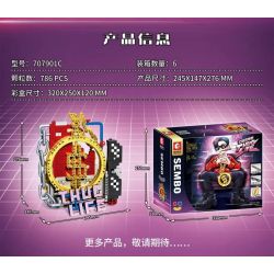 SEMBO 707901C non  BỘ ĐỒ BA MẢNH TUHAO VÒNG CỔ VÀNG LỚN KÍNH PIXEL XÌ GÀ GIẢ bộ đồ chơi xếp lắp ráp ghép mô hình Creator THUG LIFE Sáng Tạo 786 khối