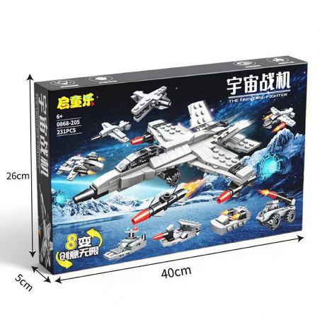 KAI CHILDREN'S MUSIC 0868-205 non  MÁY BAY CHIẾN ĐẤU KHÔNG GIAN bộ đồ chơi xếp lắp ráp ghép mô hình Creator Sáng Tạo 231 khối