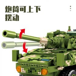 SEMBO 203143 non  XE BỌC THÉP TẤN CÔNG BÁNH LỐP ZTL-11 bộ đồ chơi xếp lắp ráp ghép mô hình Military Army ZTL-11 WHEELED ARMORED ASSAULT VEHICLE Quân Sự Bộ Đội 755 khối