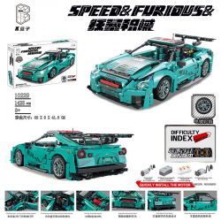 K BOX 10229 non  MÁY MÓC HOÀNH HÀNH NISSAN GT-R tỷ lệ 1:14 bộ đồ chơi xếp lắp ráp ghép mô hình SPEED&FURIOUS 1425 khối