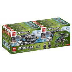 MEILIAN 98140 non  MÁY BAY TRỰC THĂNG CHIẾN THUẬT 4 TỔ HỢP bộ đồ chơi xếp lắp ráp ghép mô hình 1182 khối