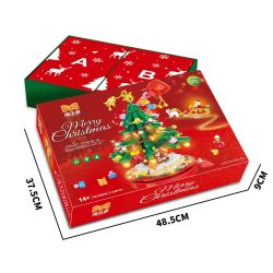 YONG LEXING 88036 non  CÂY GIÁNG SINH bộ đồ chơi xếp lắp ráp ghép mô hình Christmas 1124 khối