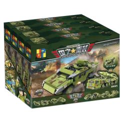 JP 68003 non  MÁY PHÓNG TÊN LỬA HẠNG NẶNG KINGDOM 4 TỔ HỢP XE BỌC THÉP LỘI NƯỚC PHÁO ONG LỐC XOÁY TÀU SÂN BAY CHẠY BẰNG NĂNG LƯỢNG HẠT NHÂN bộ đồ chơi xếp lắp ráp ghép mô hình Military Army PEACE Quân Sự Bộ Đội 782 khối