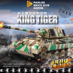 PanlosBrick 632016 Panlos Brick 632016 non  XE TĂNG BỌC THÉP HẠNG NẶNG KING TIGER bộ đồ chơi xếp lắp ráp ghép mô hình Military Army KING TIGER HEAVY TANK Quân Sự Bộ Đội 1974 khối