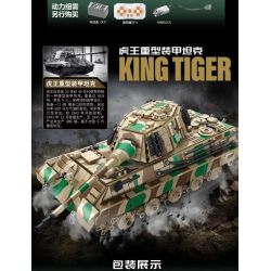 PanlosBrick 632016 Panlos Brick 632016 non  XE TĂNG BỌC THÉP HẠNG NẶNG KING TIGER bộ đồ chơi xếp lắp ráp ghép mô hình Military Army KING TIGER HEAVY TANK Quân Sự Bộ Đội 1974 khối