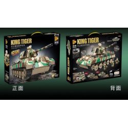 PanlosBrick 632016 Panlos Brick 632016 non  XE TĂNG BỌC THÉP HẠNG NẶNG KING TIGER bộ đồ chơi xếp lắp ráp ghép mô hình Military Army KING TIGER HEAVY TANK Quân Sự Bộ Đội 1974 khối