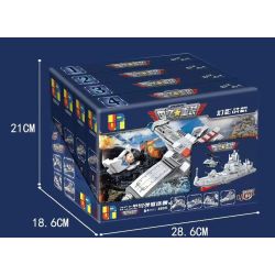 JP 68001 non  KINGDOM HEAVY WARSHIP 4 TỔ HỢP MÁY BAY CHIẾN ĐẤU PHANTOM TÀU TẤN CÔNG F1 NÉM BOM B3 TÊN LỬA LỚP WASP bộ đồ chơi xếp lắp ráp ghép mô hình Military Army PEACE Quân Sự Bộ Đội 799 khối