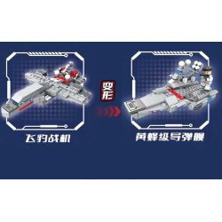 JP 68001 non  KINGDOM HEAVY WARSHIP 4 TỔ HỢP MÁY BAY CHIẾN ĐẤU PHANTOM TÀU TẤN CÔNG F1 NÉM BOM B3 TÊN LỬA LỚP WASP bộ đồ chơi xếp lắp ráp ghép mô hình Military Army PEACE Quân Sự Bộ Đội 799 khối