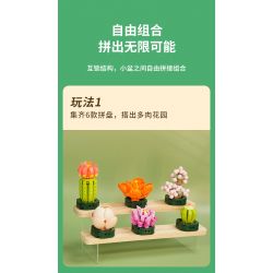 JAKI JK2728 2728 non  CÂY GỖ MỌNG NƯỚC 6 LOẠI VŨ ĐIỆU HOÀNG HÔN ĐÀO TRỨNG XƯƠNG RỒNG HỔ PHÁCH VÀNG MẪU ĐƠN TÍM bộ đồ chơi xếp lắp ráp ghép mô hình Flowers PLANTE Hoa